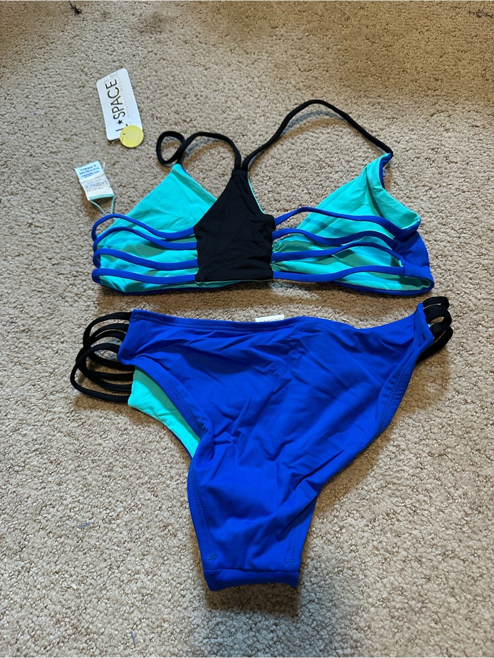 NWT L*Space Hartley Low Down bikini set royal blue - Picture 4 of 4